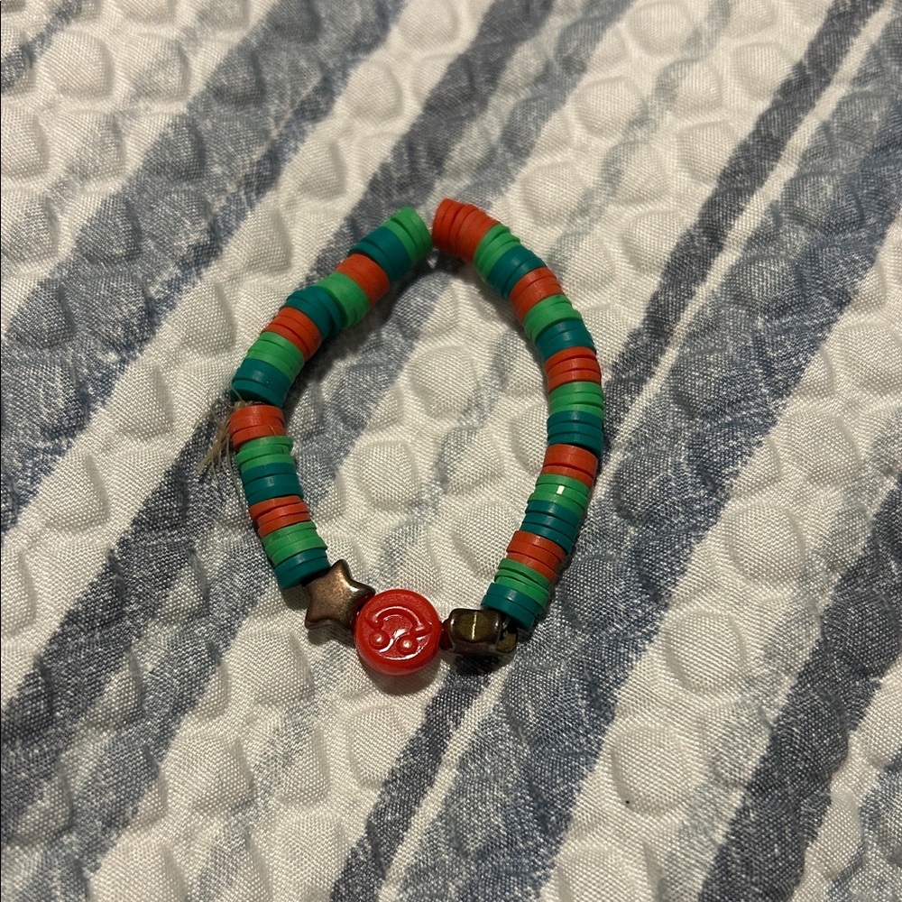 Kids Multi-Color Beaded Bracelet - Green & Orange